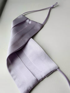 100% Mulberry Silk Pleated Face Mask Lilac